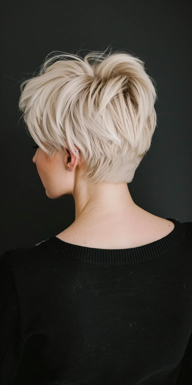 short blonde hairstyles Asymmetric cut, Pixie Short brush Pompadour, hair