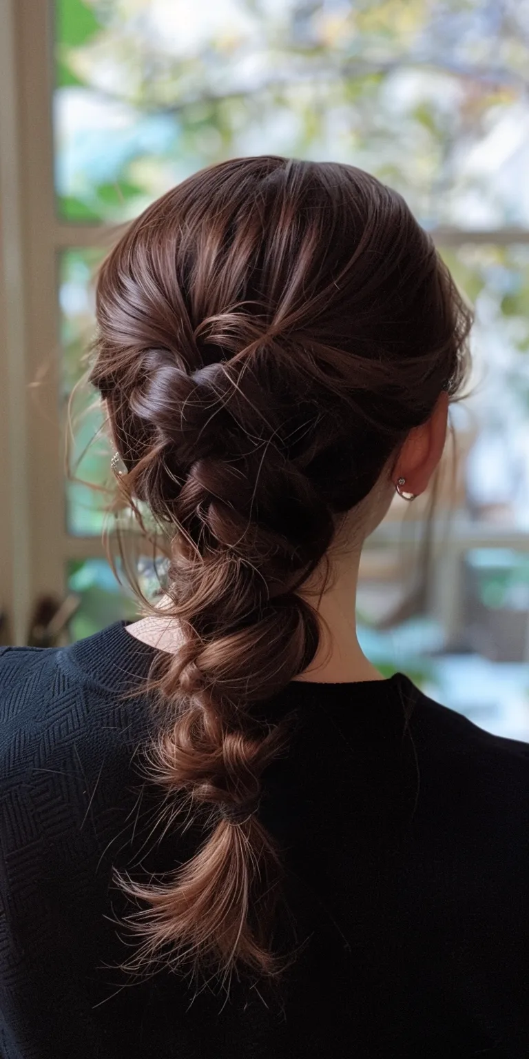 korean hairstyle Updo, Milkmaid braid, French Waterfall braids, twist