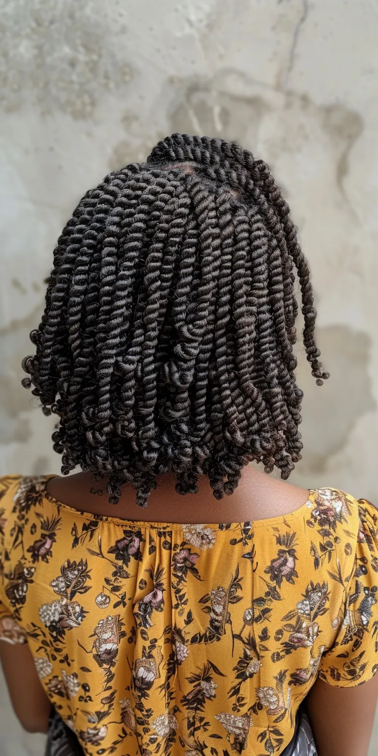 curly braids Crochet braids, Hair twists, Digital perm, Waterfall Stacked bob