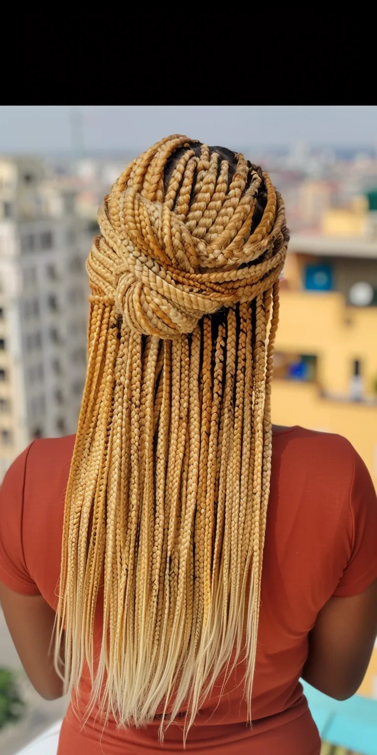 blonde box braids Hair twists, Crochet braids, Boho Waterfall Layered hair