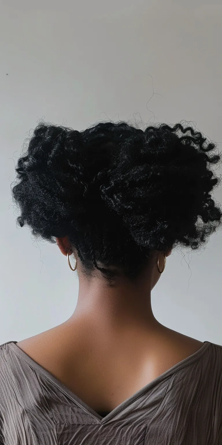 black natural hairstyles Kinky hair, Afro puffs, Digital perm, Asymmetric cut, Hair twists