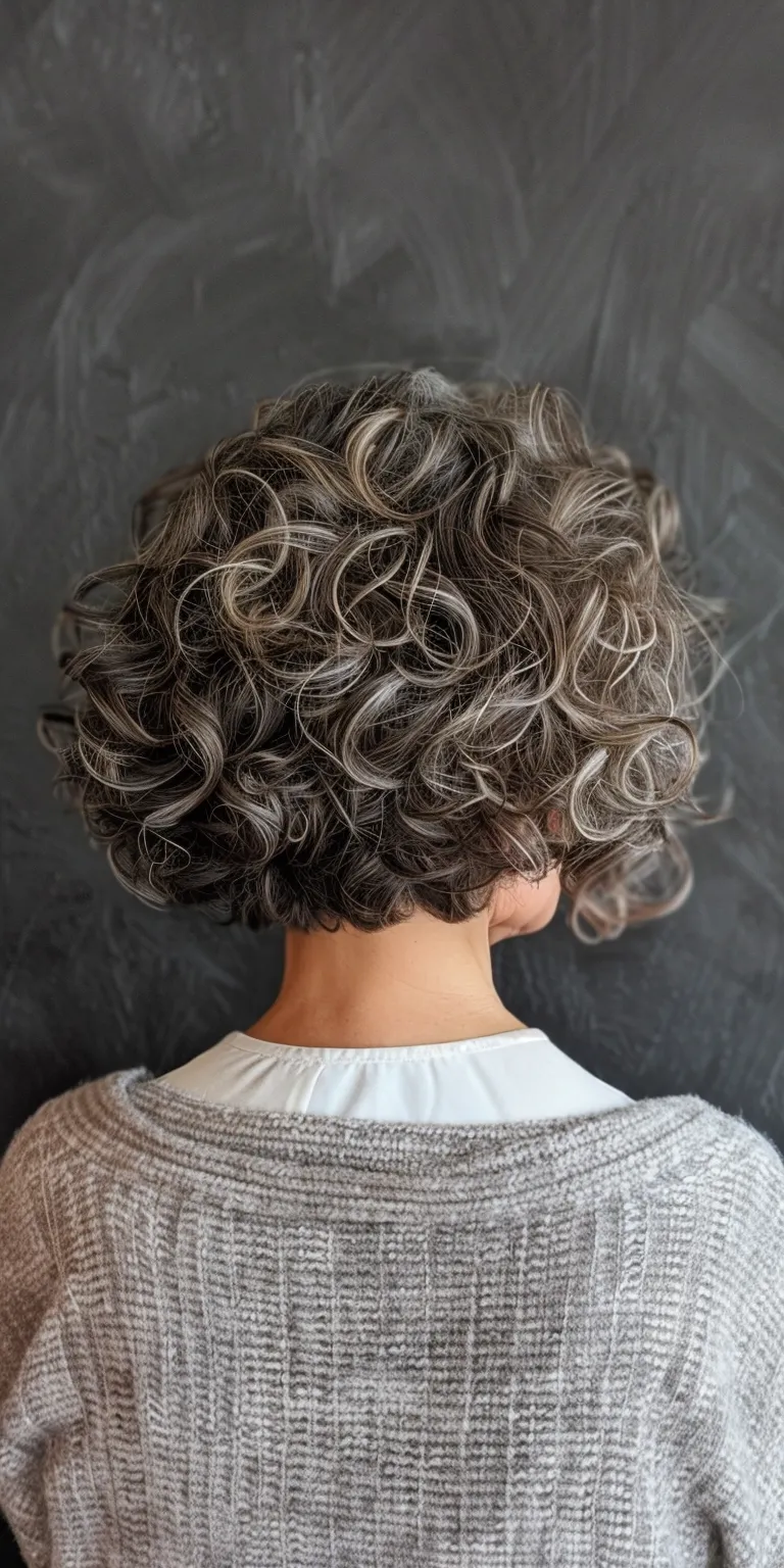 curly bob hairstyles Digital perm, Asymmetric cut, Ringlets, Layered hair, Short brush cut