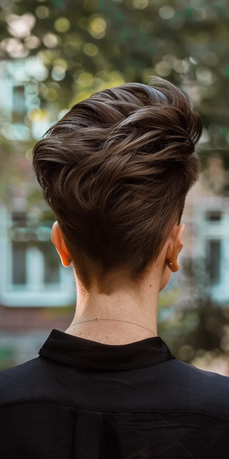 90's hairstyles Asymmetric cut, Pompadour, Updo, Short brush French twist