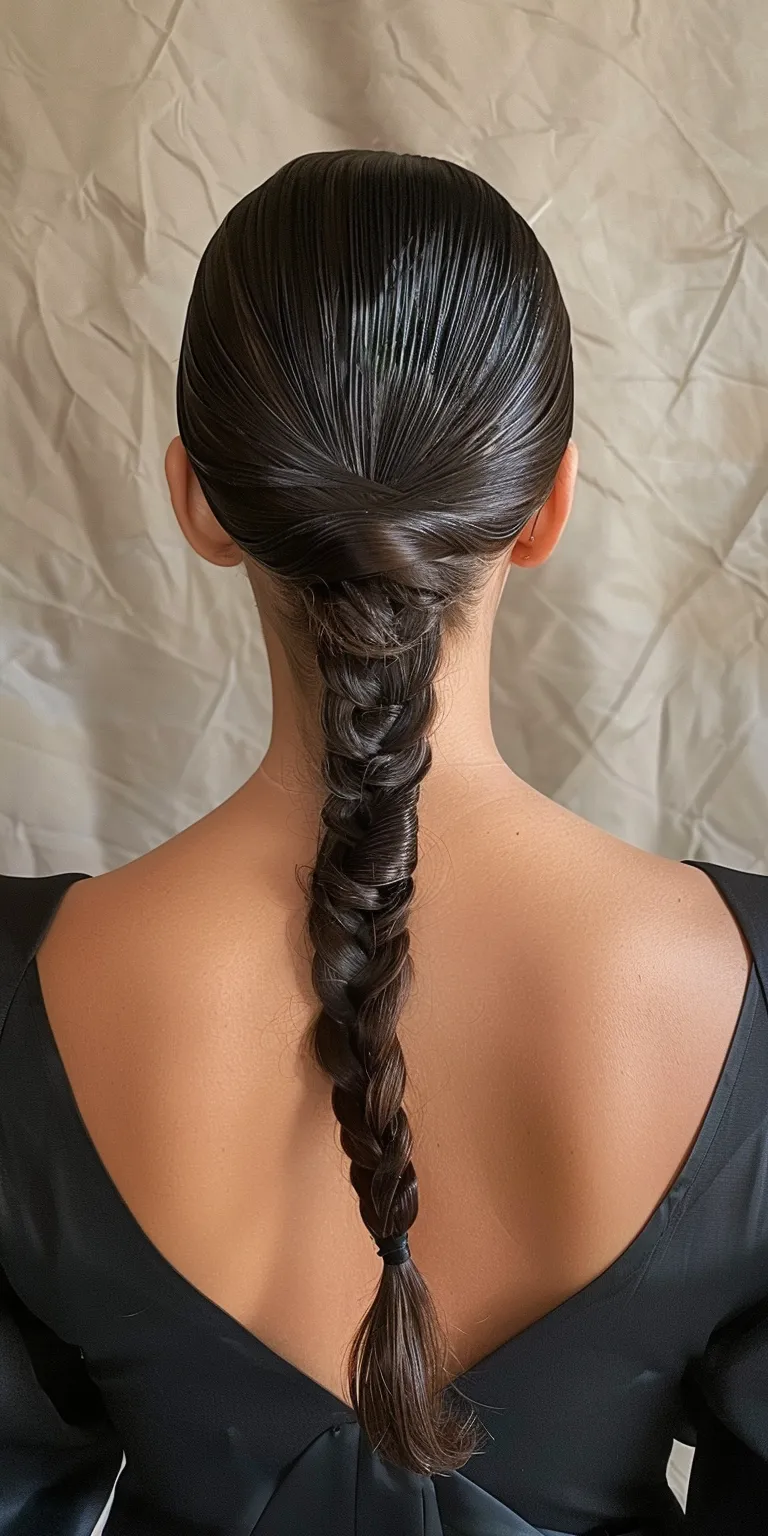 slick back braided ponytail Waterfall braids, French braid, Braid, twist, Boho braids