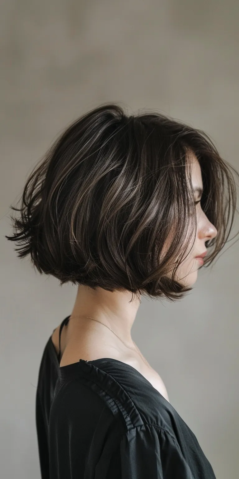 chin length hairstyles Asymmetric cut, Bob Short brush Layered hair, hair