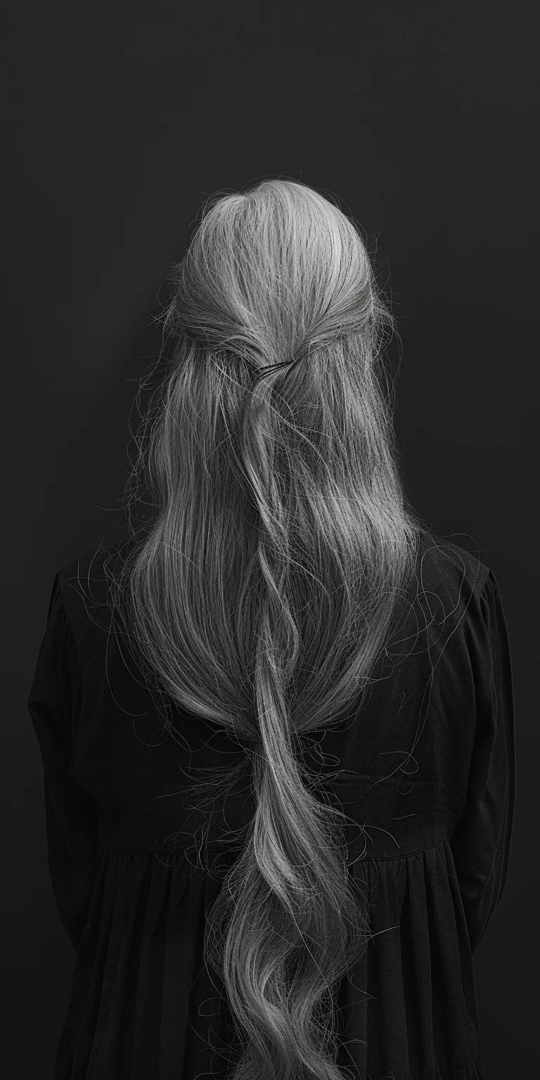 old lady hairstyles French braid, Braid, Long hair, Layered Updo