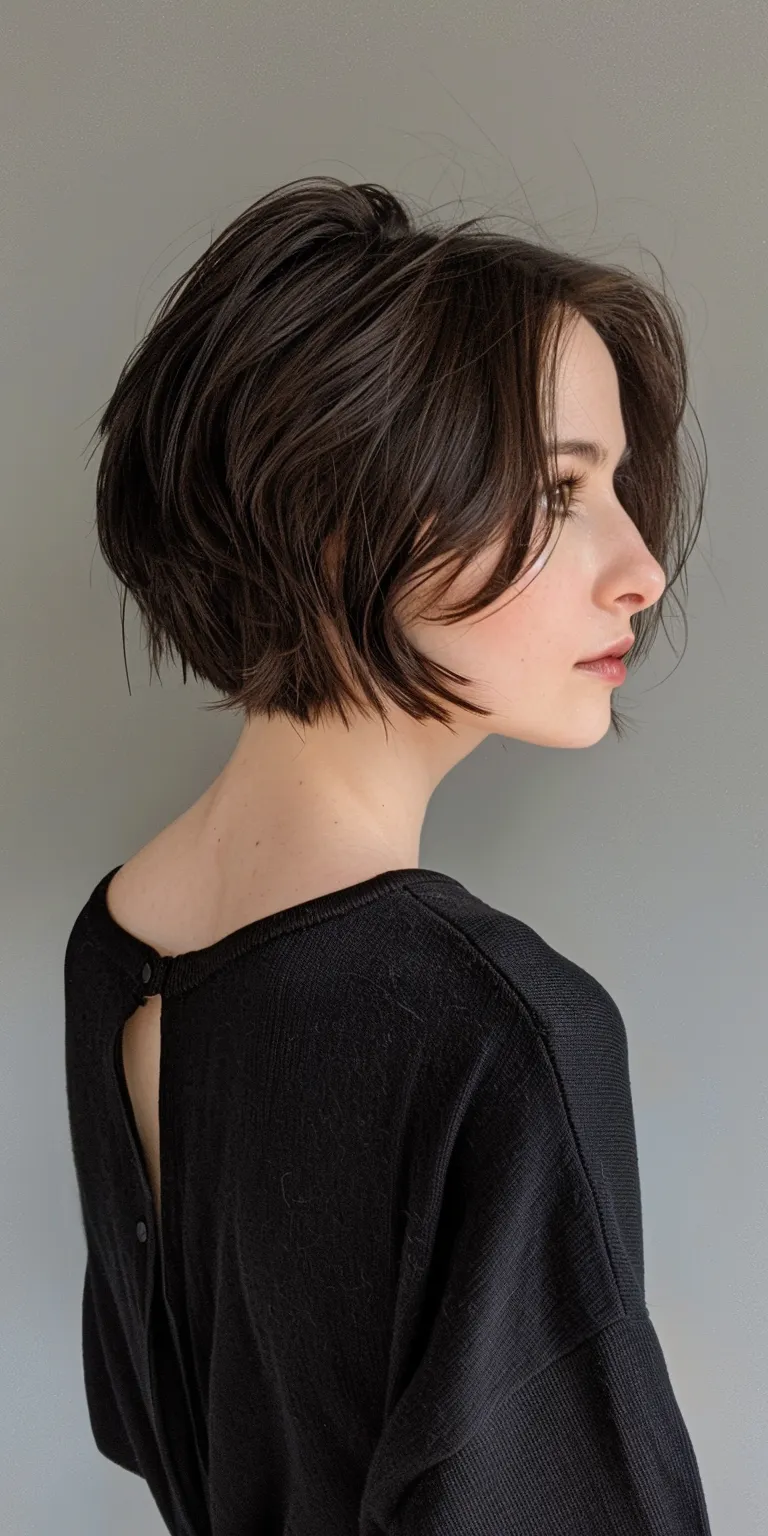 short choppy haircuts Asymmetric cut, Pixie Short hair, Bob brush cut