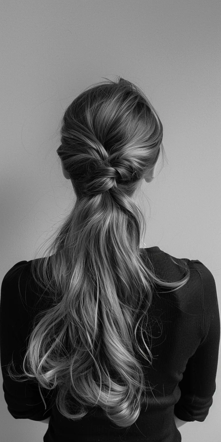 half up hairstyles Chignon, Updo, French twist, braid, Braid